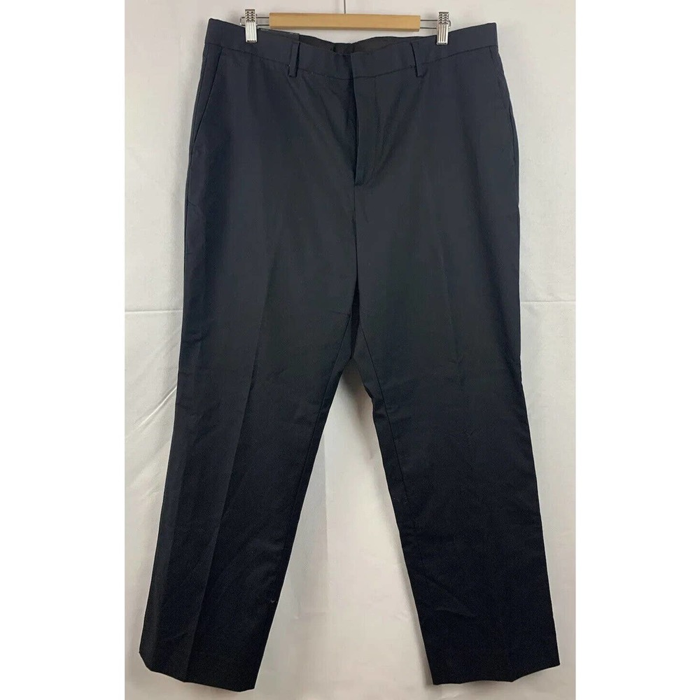 NWT BANANA REPUBLIC Mens 38x32 Slim Fit Stretch Cotton Non Iron Dress Pant Black